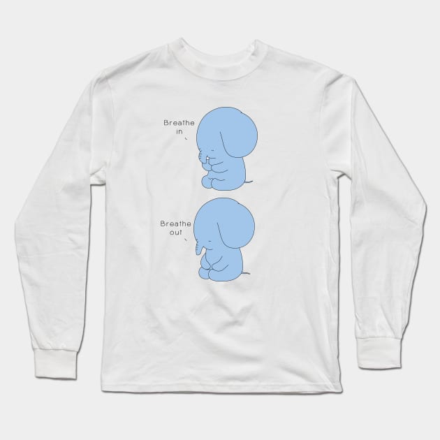 Deep Breathing Elephant Long Sleeve T-Shirt by Jang_and_Fox